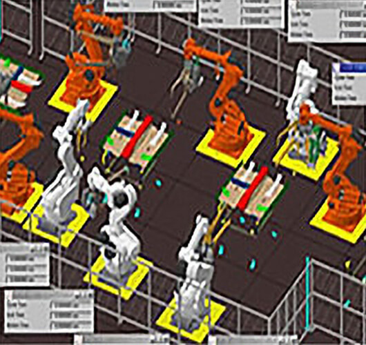 image:Manufacturing process design using several robots